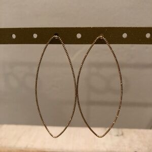 Gold earrings / Gold plated earrings - oblong / oval shape